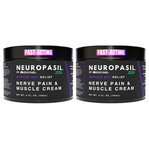 Nerve Pain Relief & Muscle Cream 4 Oz (Pack of 2) - Neuropasil jars for fast-acting topical pain relief in health care category.