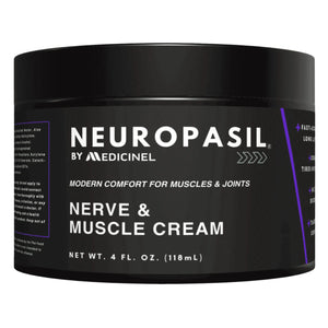 Neuropasil Nerve & Muscle Relief Cream 4 oz jar for sciatica, arthritis, and neuropathy pain. Fast-acting topical pain relief for joints and muscles.